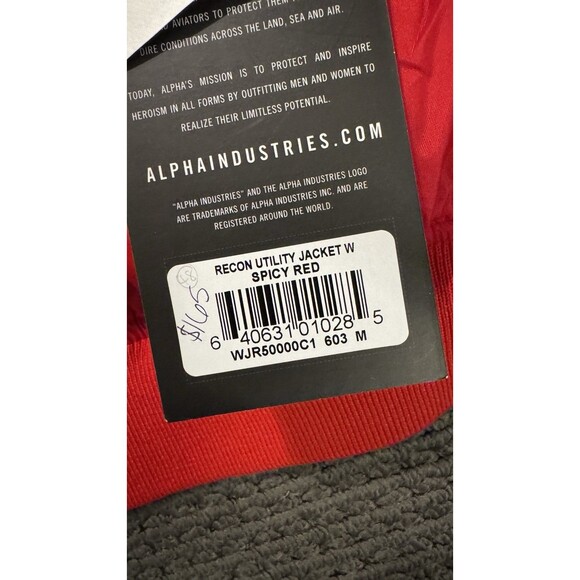 Alpha Industries Recon Utility Jacket Womens Size M Spicy Red NWT Sample Edition - Picture 8 of 10